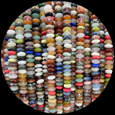 Różowy Aventurine Zielony Aventurine Gem Bead Natural Crystal UFO Kształt Kamień Luźne struny wiązki dla bransoletek