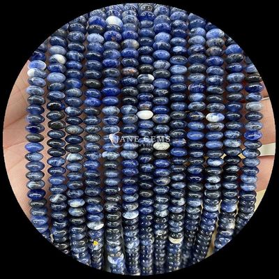 Sodalite Obraz Kamień Perły Gem Naturalny Kryształ UFO Kształt Kamień Luźne struny perły Do bransoletek