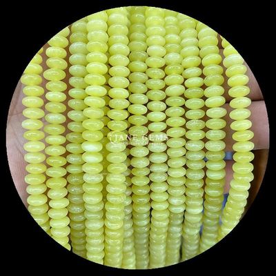 Cytrynowy Jadeit Amazonitowy Klejnot Koralik Naturalny Kryształ Kształt UFO Kamień Luźne koraliki do bransoletek