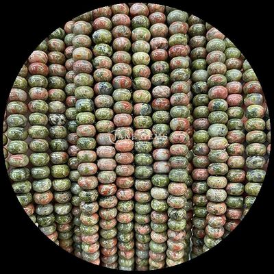 Lucky Jade Lava Stone Gem Bead Natural Crystal Abacus Shape Stone Loose Bead Strands dla bransoletek