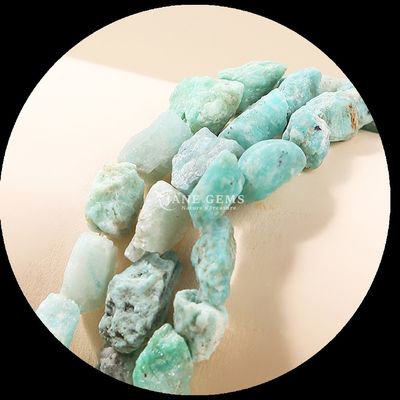 Fluoryt Amazonit Gem Bead Natural Crystal Raw Raw Stone Loose Bead Strands For Bracelets