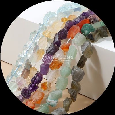 Fluoryt Amazonit Gem Bead Natural Crystal Raw Raw Stone Loose Bead Strands For Bracelets