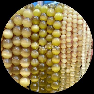 Pomarańczowy Fioletowy Żółty Kolorowy Okrągły Kształt Kocie Oko Luźne struny korali Wielkość korali 4mm/6mm/8mm/10mm/12mm