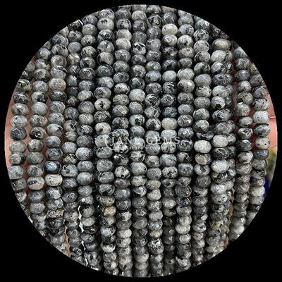 Indian Agate Green Dot Natural Gemstone Bead Strands Natural Gemstone Faceted Abacus Beads dla darów na zamówienie