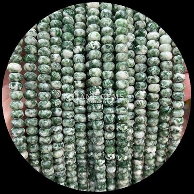 Indian Agate Green Dot Natural Gemstone Bead Strands Natural Gemstone Faceted Abacus Beads dla darów na zamówienie