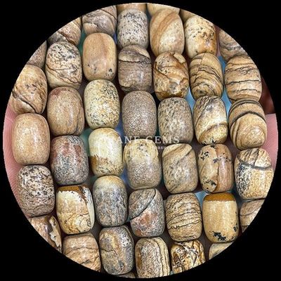 Gems Bead Dalmatyński Jasper Natural Crystal Gemstone Barrel Shape Loose Bead Strands for Jewelry Making