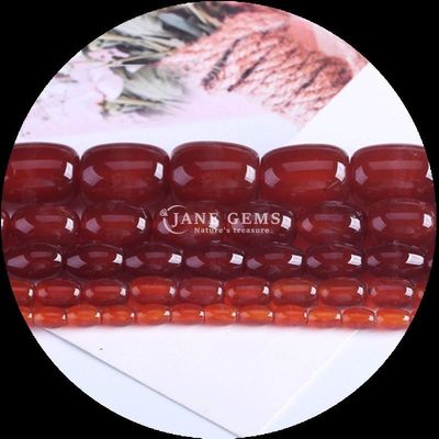 Gems Bead Carnelian Green Agate Natural Crystal Gemstone Barrel Shape Loose Bead Strands do produkcji biżuterii