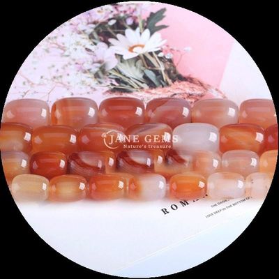 Gems Bead Carnelian Green Agate Natural Crystal Gemstone Barrel Shape Loose Bead Strands do produkcji biżuterii