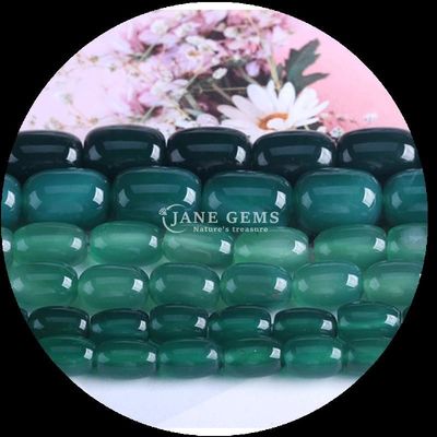 Gems Bead Carnelian Green Agate Natural Crystal Gemstone Barrel Shape Loose Bead Strands do produkcji biżuterii