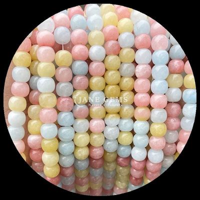 Gems Bead Rose Quartz Ice Green Jade Natural Crystal Gemstone Apple Shape Loose Bead Strands do produkcji biżuterii