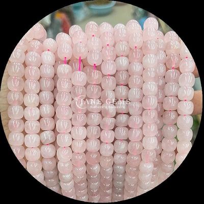 Gems Bead Rose Quartz Ice Green Jade Natural Crystal Gemstone Apple Shape Loose Bead Strands do produkcji biżuterii
