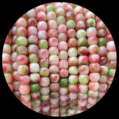 Gems Bead Rose Quartz Ice Green Jade Natural Crystal Gemstone Apple Shape Loose Bead Strands do produkcji biżuterii