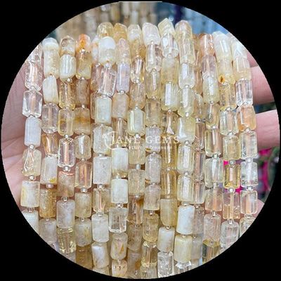 Gems Bead Natural Crystal Strawberry Quartz Gemstone Faceted Cylinder Shape Loose Bead Strands do produkcji biżuterii