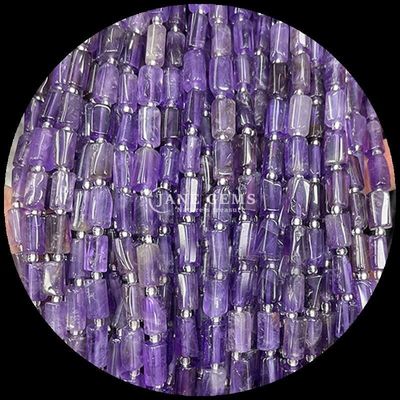 Gems Bead Natural Crystal Strawberry Quartz Gemstone Faceted Cylinder Shape Loose Bead Strands do produkcji biżuterii