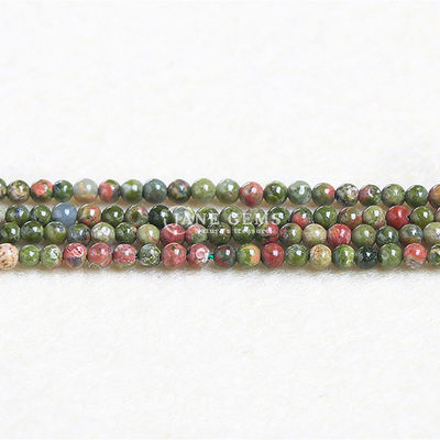 Kryształowy okrągły kształt Luźne koraliki Strand Clear Quartz Unakite For DIY Crafts Making