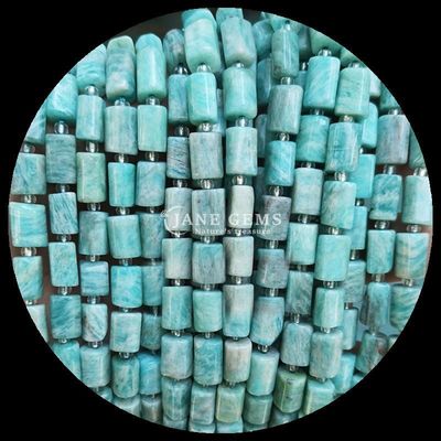 Gems Bead Natural Crystal Aquamarine Prehnite Gemstone Faceted Cylinder Shape Loose Bead Strands do produkcji biżuterii