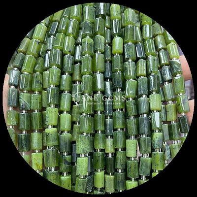 Gems Bead Natural Crystal Aquamarine Prehnite Gemstone Faceted Cylinder Shape Loose Bead Strands do produkcji biżuterii
