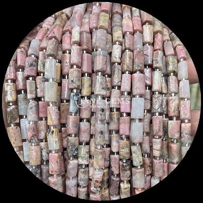 Gems Bead Natural Crystal Apatite Rhodonite Gemstone Faceted Cylinder Shape Loose Bead Strands do produkcji biżuterii
