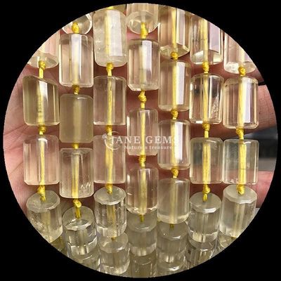 Gems Bead Natural Crystal Apatite Rhodonite Gemstone Faceted Cylinder Shape Loose Bead Strands do produkcji biżuterii