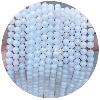 Polerowane Gładkie Hetyjskie Białej Jade Chalcedony Lekkie Brzoskwiniowe Chalcedony Luźne koraliki do robienia biżuterii DIY