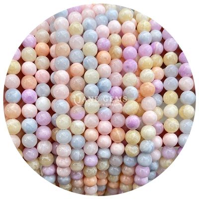 Polerowane Gładkie Hetyjskie Białej Jade Chalcedony Lekkie Brzoskwiniowe Chalcedony Luźne koraliki do robienia biżuterii DIY