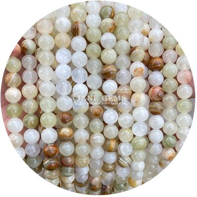Mieszane okrągłe jadeity, kamienie chalcedoniczne, korale lecznicze, kryształ naturalny, korale luźne, biżuteria