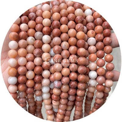 Naturalny szczelny kamień koraliki Strand Gemstone Pink Aventurine Round Gładki Do robienia biżuterii DIY