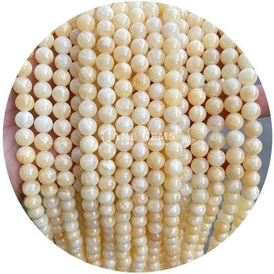 Luźne naturalne kryształowe korale jadeowe Lemon Jade Round Luźne korale dla urodzinowych prezentów