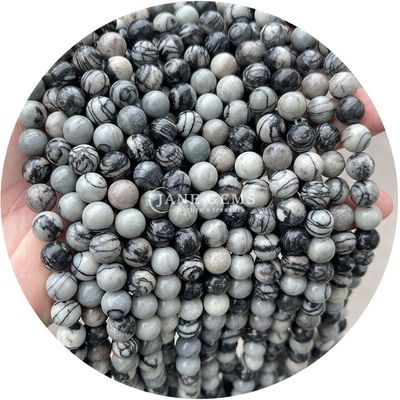 Naturalne czarne paski Rhodochrosite kamienie szlachetne Perły do biżuterii Robienie bransoletek DIY
