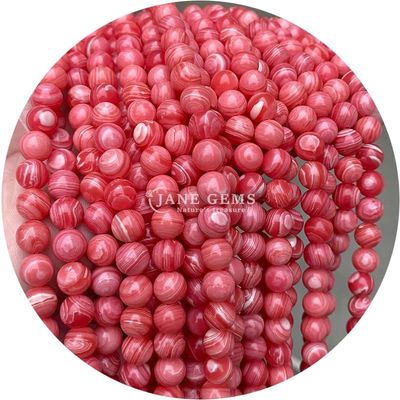 Naturalne czarne paski Rhodochrosite kamienie szlachetne Perły do biżuterii Robienie bransoletek DIY
