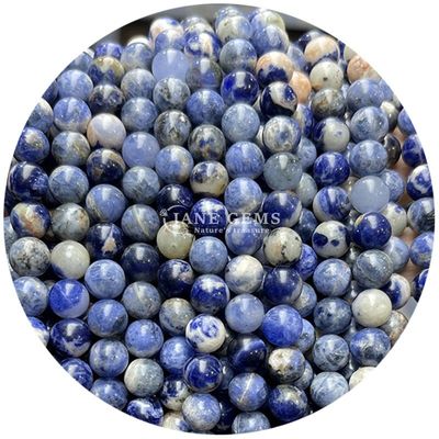 Naturalny gładki urok Kamień szlachetny półszlachetny lapis lazuli Luźne kamienne koraliki do robienia biżuterii