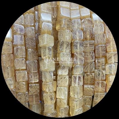 Kwadratowy kształt naturalny kamienie szlachetne Perły cytrynowe Jade Jade Rhodonite Luźne struny perły do leczenia i DIY biżuteria Ma
