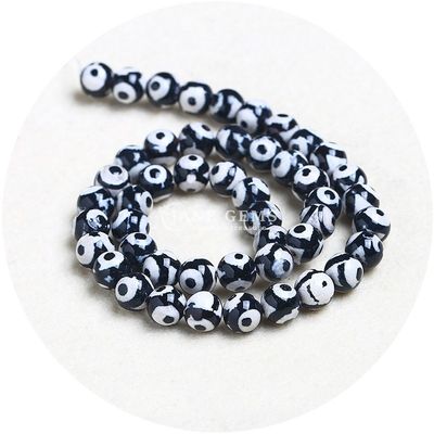 Agat Okrągły Kształt Kamień Brązowy Piłka Dzi Perły Do biżuterii & DIY Rzemiosła