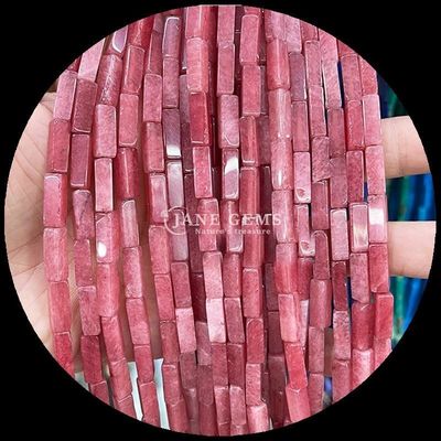 Wypolerowany wykończenie prostokąt kamienie szlachetne koralik fioletowy kalcedonyna mapa jasper 4x13mm do biżuterii DIY