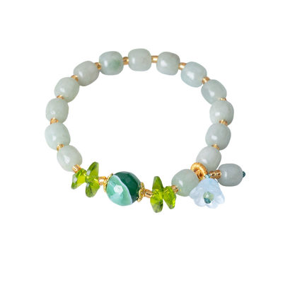 Naturalny Jade Perled Bracelet Zdrowie Piękno I Harmonia Jane Gems For Gift DIY Ręcznie robione biżuteria