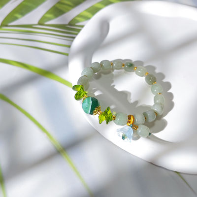 Naturalny Jade Perled Bracelet Zdrowie Piękno I Harmonia Jane Gems For Gift DIY Ręcznie robione biżuteria