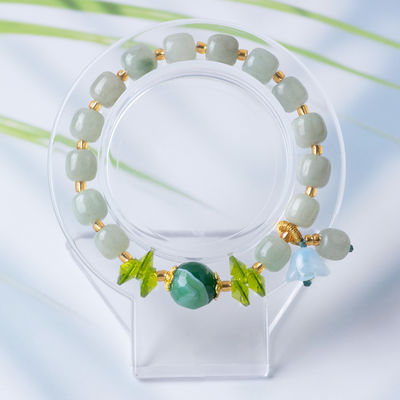 Naturalny Jade Perled Bracelet Zdrowie Piękno I Harmonia Jane Gems For Gift DIY Ręcznie robione biżuteria