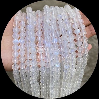 Naturalny kamień szlachetny z okrągłym cięciem Kamień księżycowy Fluoryt Ocean Jasper Luźne struny koraliki do biżuterii DIY