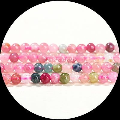 Żywy okrągły wielobarwny biżuteria DIY mini luźny turmalin żółty jadeet luźne paski korale