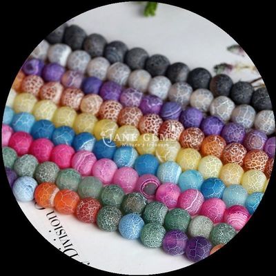 Wielokolorowe koraliki agatowe 8mm Rozmiar koraliki naturalny kamienie szlachetne okrągły rozcięty tęcza pogodowa agata luźne nici dla DIY prezent