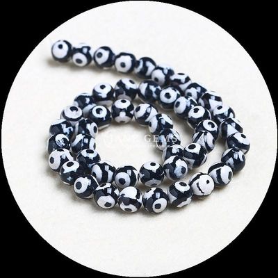 Okrągły kształt Tibatan Agate Beads Luźne struny wiązki do robienia biżuterii DIY