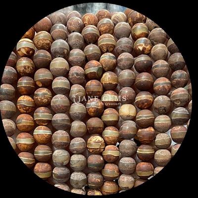 Okrągły kształt Tibatan Agate Beads Luźne struny wiązki do robienia biżuterii DIY