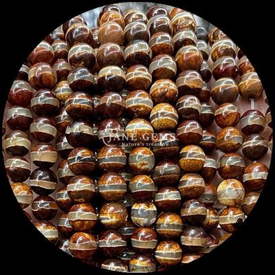 Okrągły kształt Tibatan Agate Beads Luźne struny wiązki do robienia biżuterii DIY