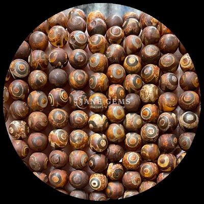 Okrągły kształt Tibatan Agate Beads Luźne struny wiązki do robienia biżuterii DIY