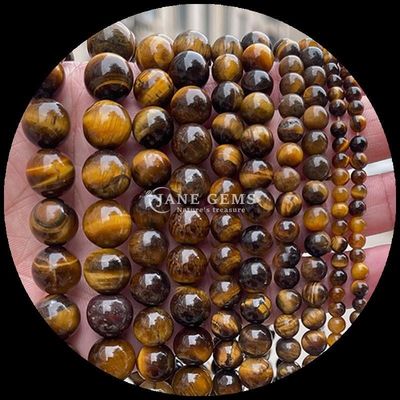 DIY biżuteria robienie kamieni szlachetnych koralik 8mm okrągły kształt tygrysie oko luźne struny koraliki