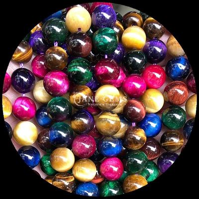 DIY biżuteria robienie kamieni szlachetnych koralik 8mm okrągły kształt tygrysie oko luźne struny koraliki