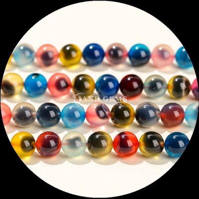 Naturalny kamień szlachetny Różne paski Agate Frosted Round Agate Loose Bead Strands Idealny dodatek do kolekcji naszyjnika