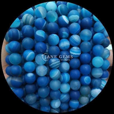 Naturalny kamień szlachetny Różne paski Agate Frosted Round Agate Loose Bead Strands Idealny dodatek do kolekcji naszyjnika