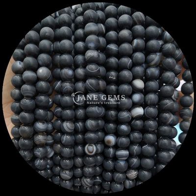 Naturalny kamień szlachetny Różne paski Agate Frosted Round Agate Loose Bead Strands Idealny dodatek do kolekcji naszyjnika